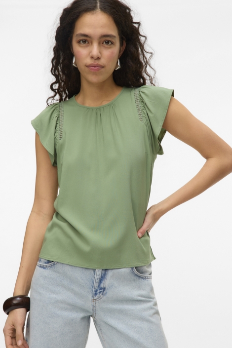 Vero Moda vmbella ss lace top wvn ga noos